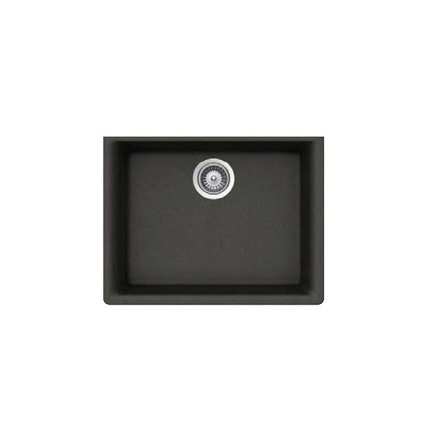 Pearl Black Virtuo Granite 24" Single Undermount Bowl Kitchen Sink - 23.62" x 18.30" x 8.66"